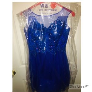 Blue Short Cocktail, Prom, Party Lace Dress
